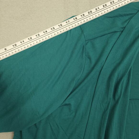 Catherines Women's Kimono Cardigan Sz 5X Open Front Mock Neck Casual Green - Picture 9 of 9